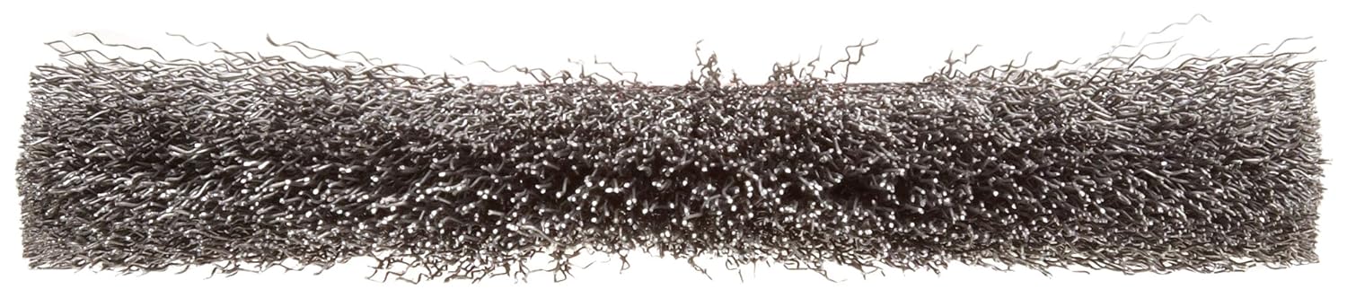 Norton Crimped Narrow Face Wire Wheel Brush, Carbon Bristles, 0.014 Wire Size, 1/2-2 Arbor, 6 Diameter (Pack of 1)