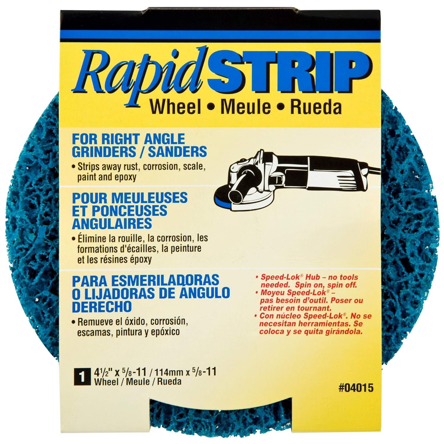 Norton Stripping Grinder Wheel, Paint Stripper for Metal, Rapid Strip, 4-1/2 inch Diameter Extra Coarse Inch Wheel adaptable with Right Angle Grinder, Pack of 1 Disc