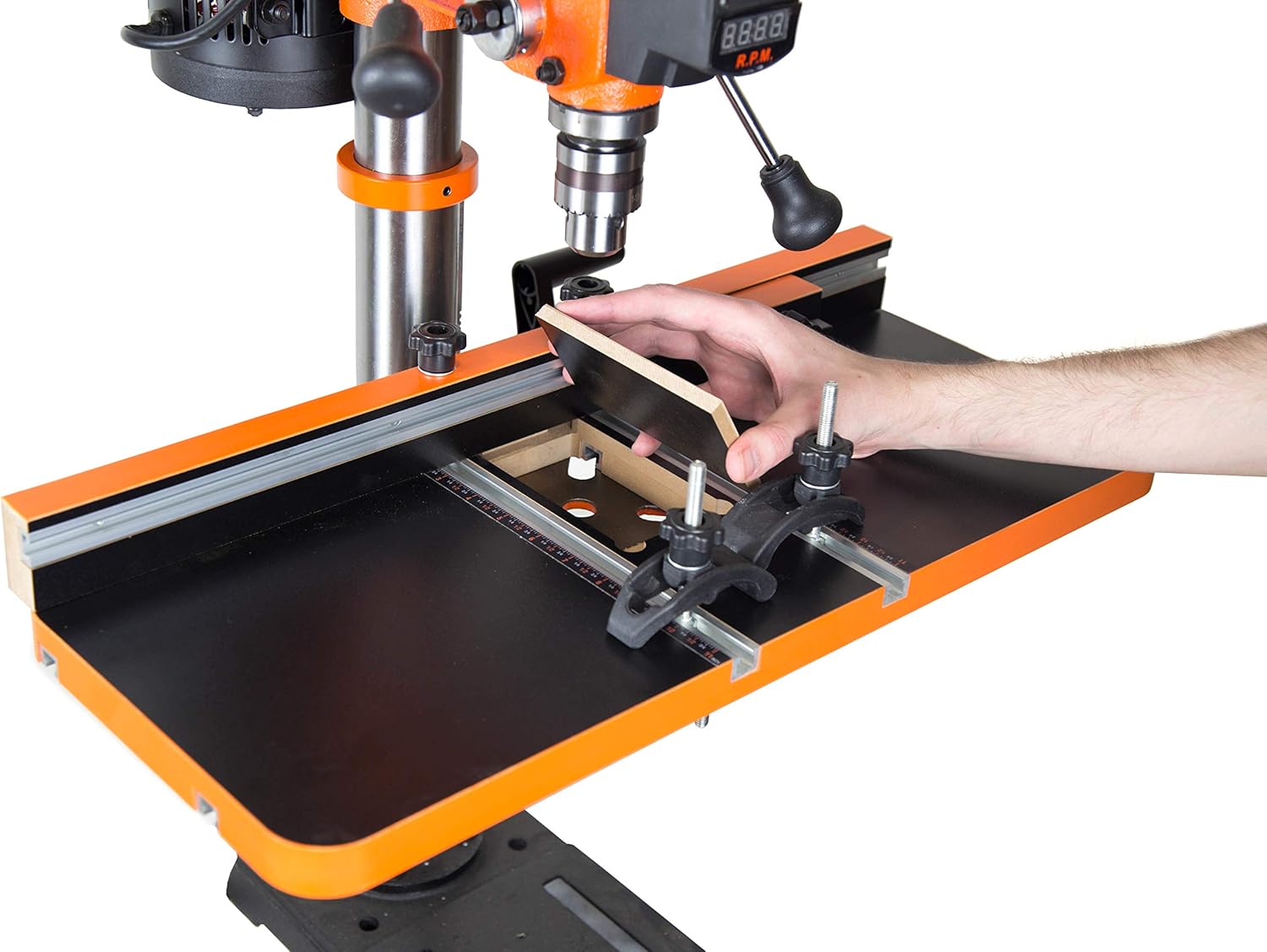 VEVOR 12 in Benchtop Drill Press, 5 Amp 120V, Variable Speed Cast Iron Bench Drill Press  WEN DPA2513 24-by-12-Inch Drill Press Table with an Adjustable Fence and Stop Block