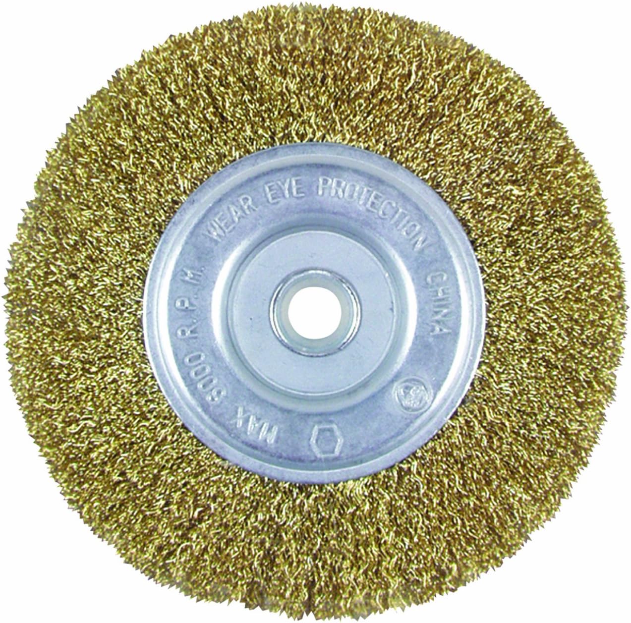WEN BG4276 2.1-Amp 6-Inch Single Speed Bench Grinder with Flexible Work Light, Black,orange  Task T25647 6-Inch Fine Brass Coated Steel Crimp Wire Wheel with 1/2  5/8 Arbor Hole