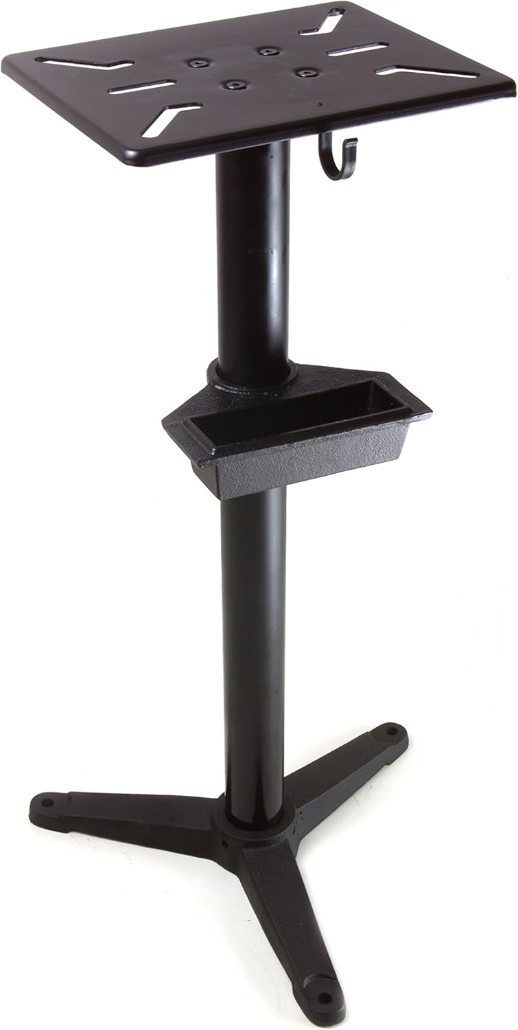 WEN BG4280 5-Amp 8-Inch Variable Speed Bench Grinder with Flexible Work Light, Black,orange and WEN Bench Grinder Stand, 32-Inch with Water Pot (4288T), Black