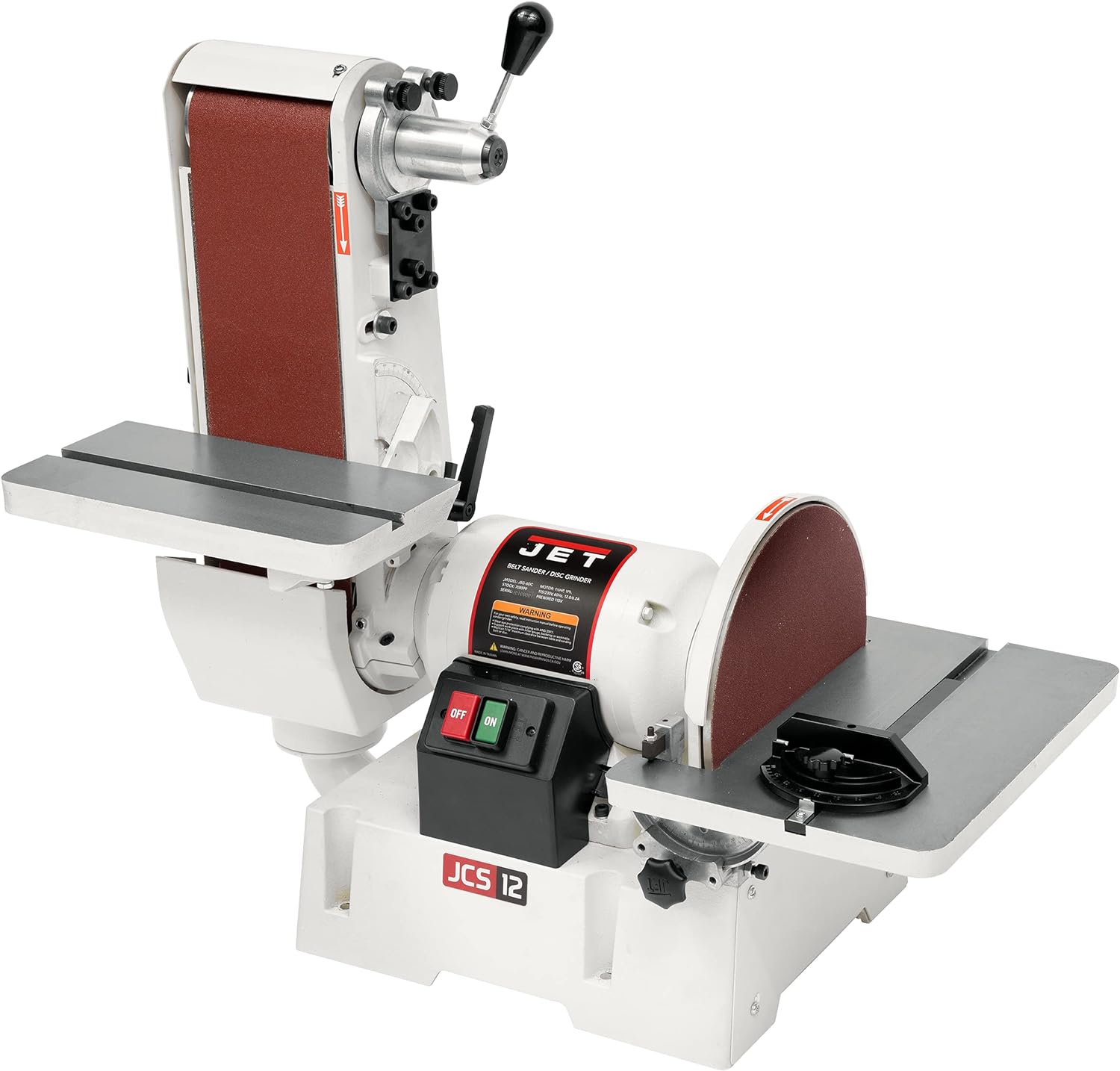 JET Benchtop 6 x 48 Belt and 12 Disc Sander, 1-1/2 HP, 115/230V 1Ph (Model JSG-6DC)