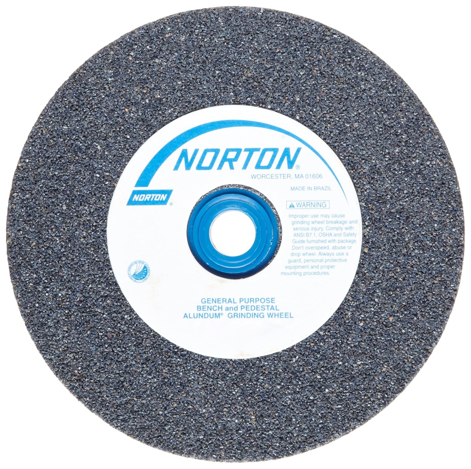 Norton Gemini Grinding Wheel, Type 01 Bench and Pedestal Wheel, Very Coarse Alundum, 12 Inch Aluminum Oxide Grinding Wheel for Bench Grinder, Pack of 1