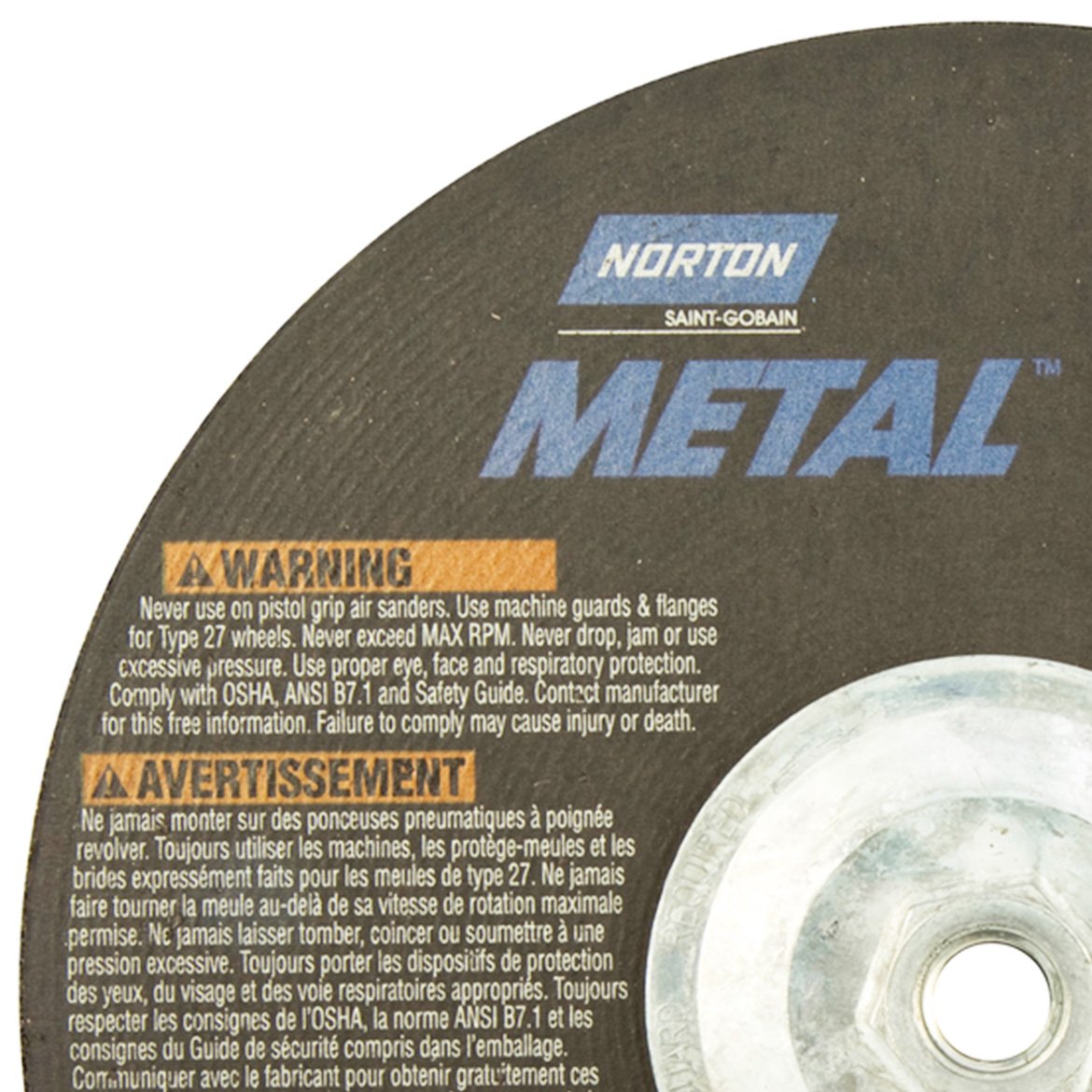 Norton Metal Grinding Wheel - 9 inch x1/4 x5/8-11