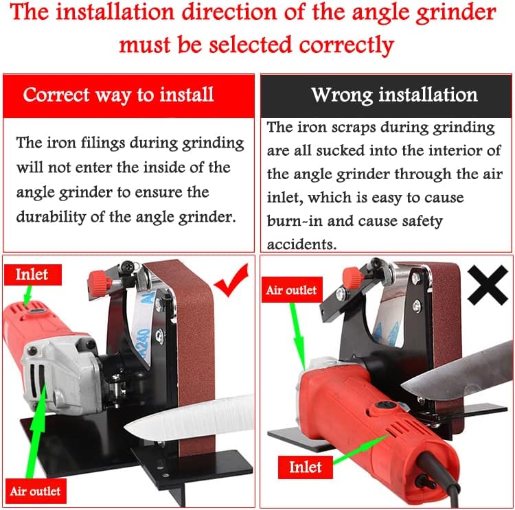 Belt Sander Converter, Angle Grinder Sanding Adapter for Fixed Table Jobs, US 5/8-11 Thread Attachment, Professional Polishing Tool for Wood, Metal, and More (30mm Belt)