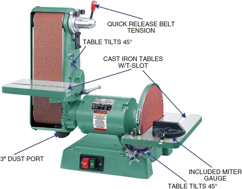 Grizzly Industrial G1276-6 x 48 Belt/12 Disc Combo Sander, 1725 RPM