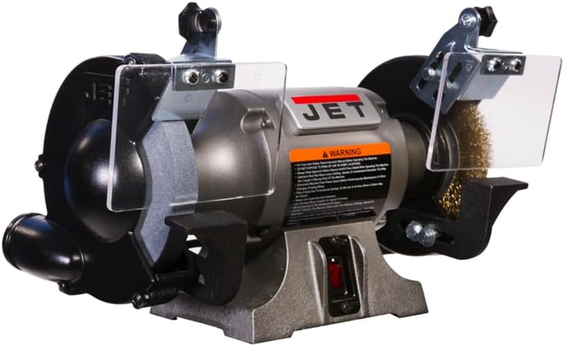 Jet 577126 Shop Grinder with Grinding Wheel  Wire Wheel with Jet 578172 IBG Stand