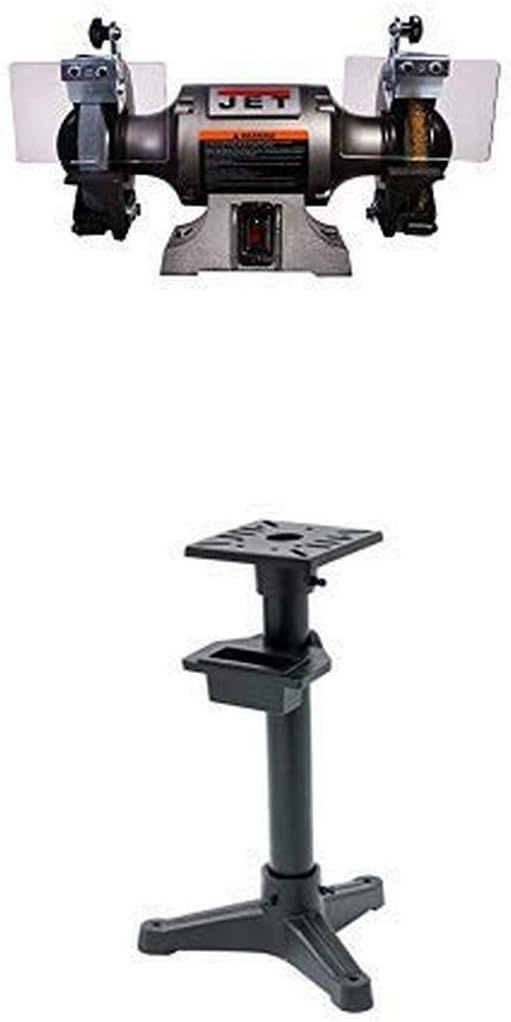 Jet 577126 Shop Grinder with Grinding Wheel  Wire Wheel with Jet 578172 IBG Stand