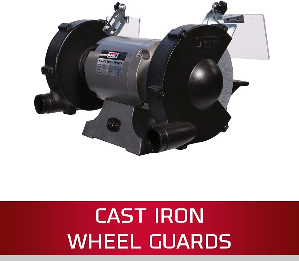Jet 577128 Shop Grinder with Grinding Wheel  Wire Wheel with Jet 578172 IBG Stand