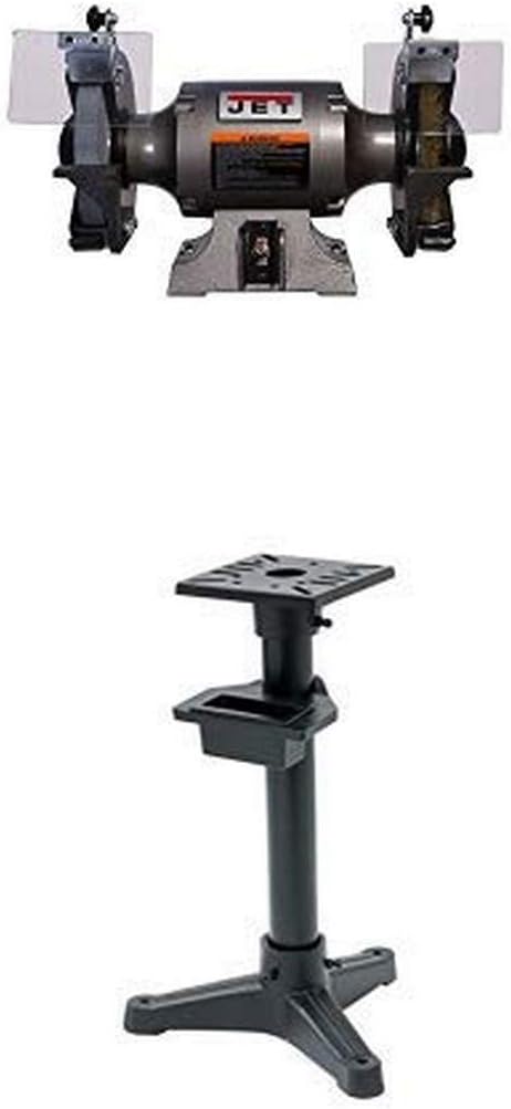 Jet 577128 Shop Grinder with Grinding Wheel  Wire Wheel with Jet 578172 IBG Stand