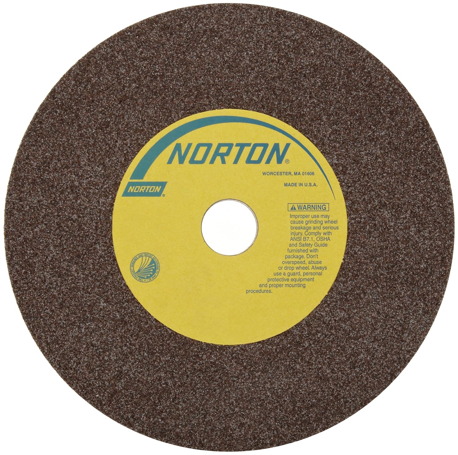 Norton 57A Vitrified Bench and Pedestal Abrasive Wheel, Type 01 Straight, Aluminum Oxide, 1-1/4 Arbor, 12 Diameter, 1 Thickness, 46 Grit (Pack of 1)