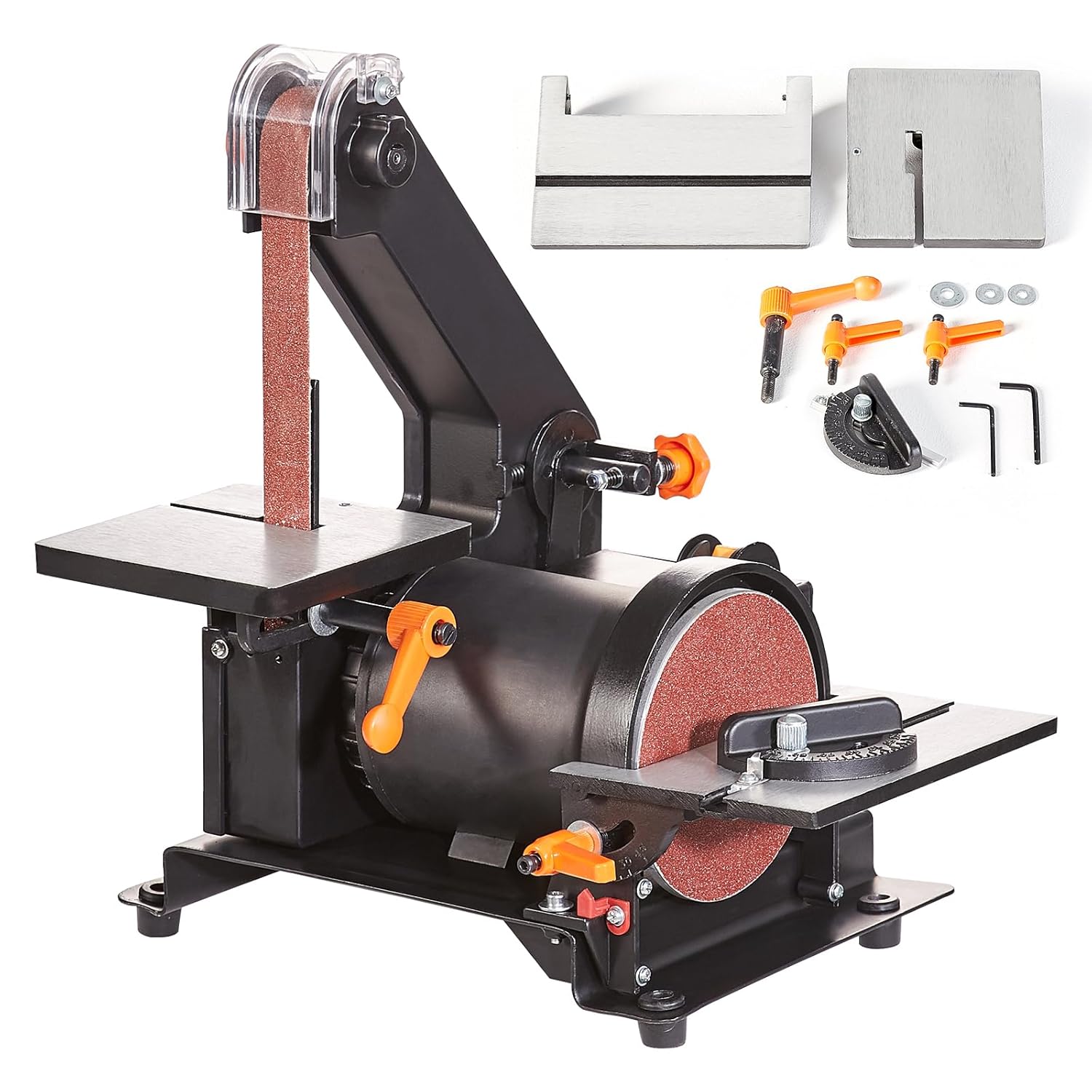 VEVOR 1 x 30 Inch Belt Sander with 5 Inch Disc Sander, Powerful Bench Sander with 2.5A Induction Motor for Woodworking