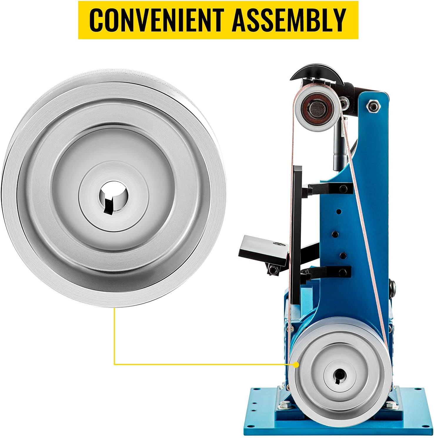 VEVOR Belt Grinder Drive Wheel 5 Diameter, 2x72 Knife Grinder Drive Wheel 5/8 Bore/Shaft, Aluminum Belt Grinder Wheel Crowned, for Knife Making Grinder Polishing  Belt Machine Woodworking DIY