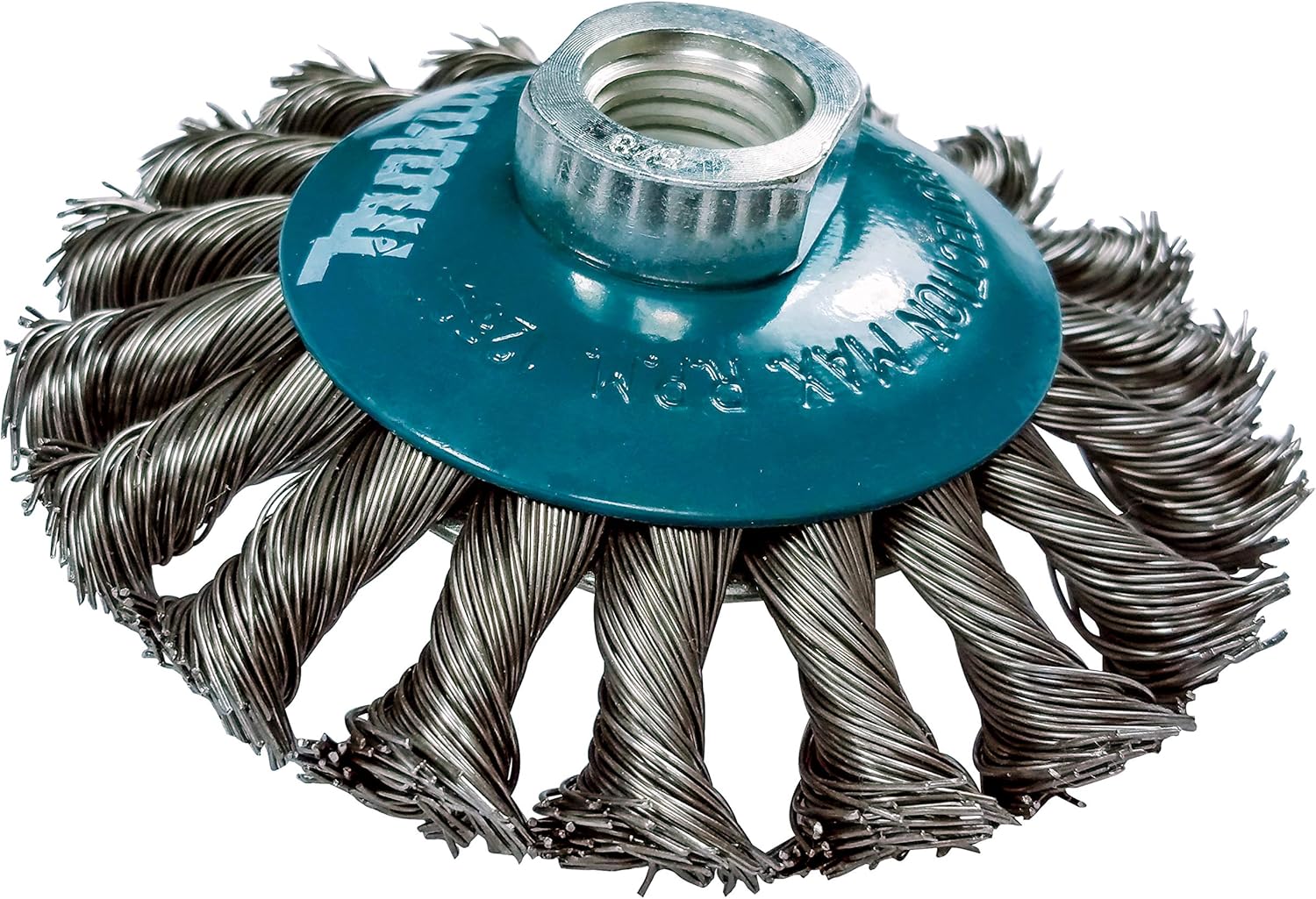 Makita 1 Piece - 4.5 Knotted Twist Wire Wheel Brush For 5-9 Grinders - Heavy-Duty Conditioning For Metal - 4 1/2 x 5/8-Inch | 11 UNC