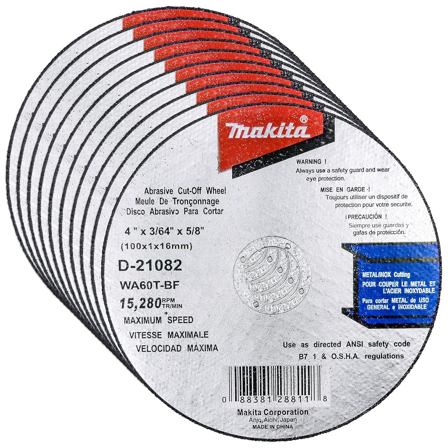 Makita 10 Pack - 4 Inch Cut Off Wheels For 4 Grinders - Aggressive Cutting For Metal  Stainless Steel