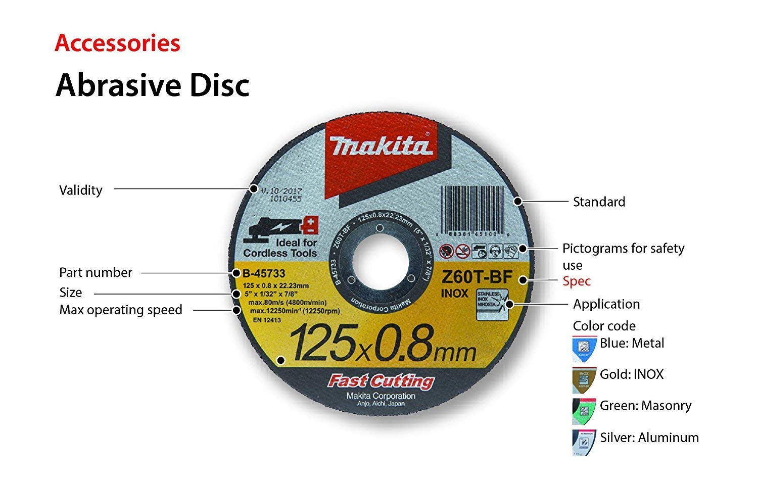 Makita 10 Pack - 7 Inch Cut Off Wheel for 7” Grinders - Aggressive Grinding for Metal  Stainless
