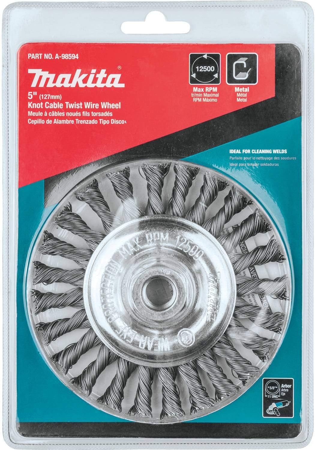 Makita A-98594 5 Knot Cable Twist Wire Wheel, 5/8-11