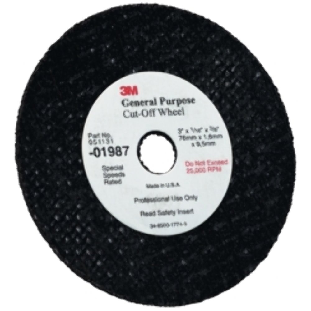 3M 1987 General Purpose Cut-Off Wheel 3 in. x 1/32 in. x 3/8 in.