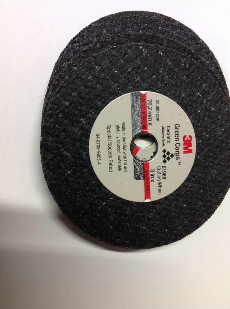 3M Five 01988 General Purpose Cut-Off Wheels 3 x 1/16 x 3/8 in. - 76 mm x 1,6 mm x 9,5 mm