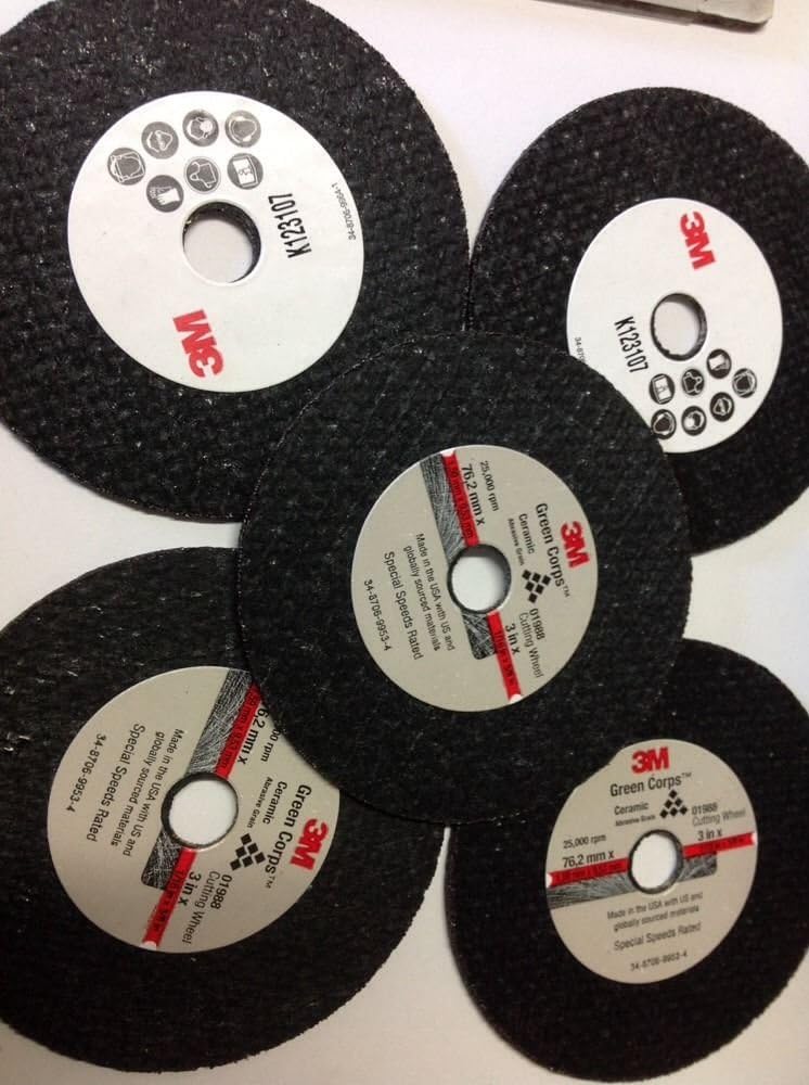 3M Five 01988 General Purpose Cut-Off Wheels 3 x 1/16 x 3/8 in. - 76 mm x 1,6 mm x 9,5 mm