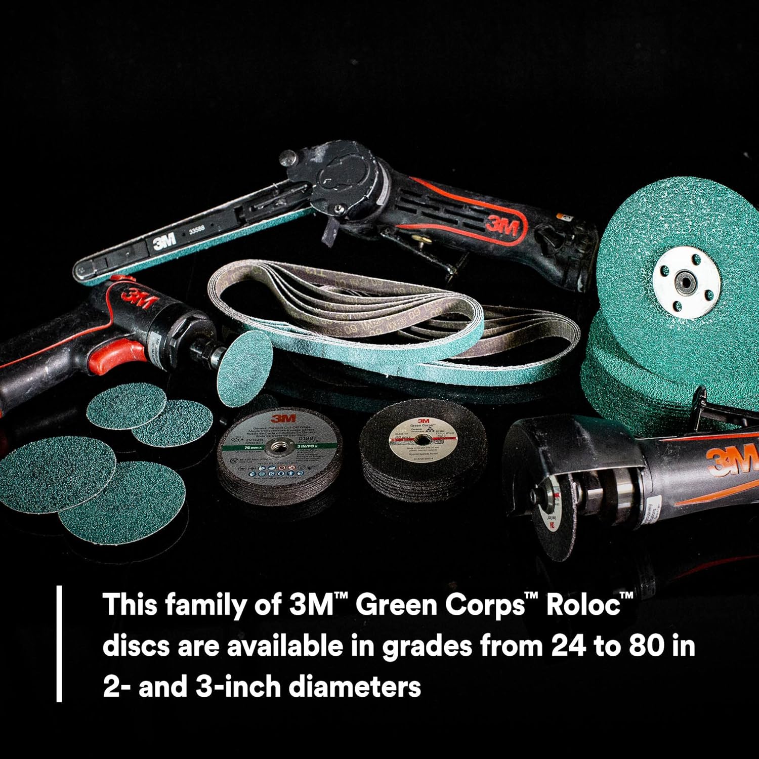 3M Green Corps Roloc Disc 36525, 40+ Grit, 2 in, Pack of 25 Heavy Duty, Quick Change Discs for Grinding, Coating Removal, Fast Cutting