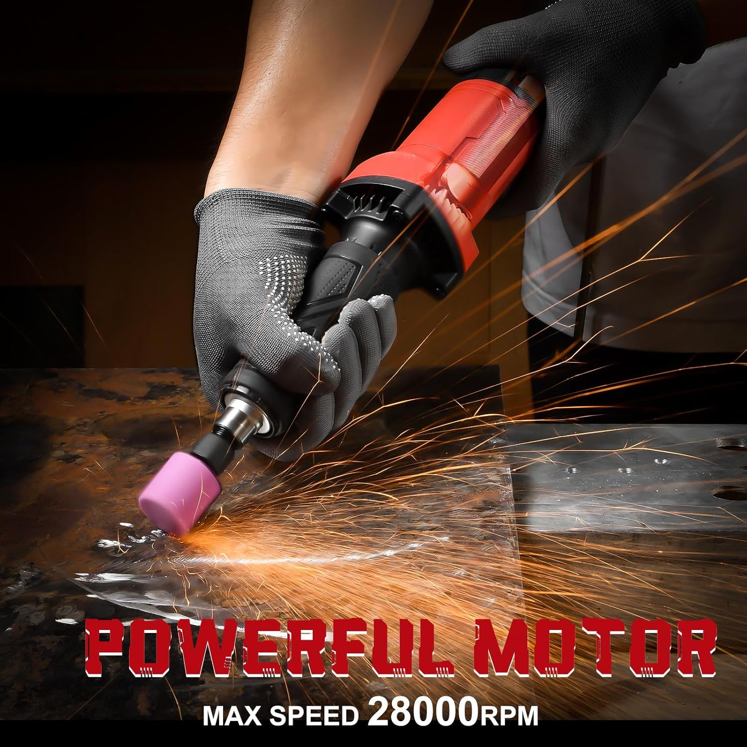 AOBEN Power Die Grinder 6mm Collet, Max 28000RPM Electric Die Grinder Tool, Heavey Duty for Metal Grinding Deburring Polishing, Welding Repair