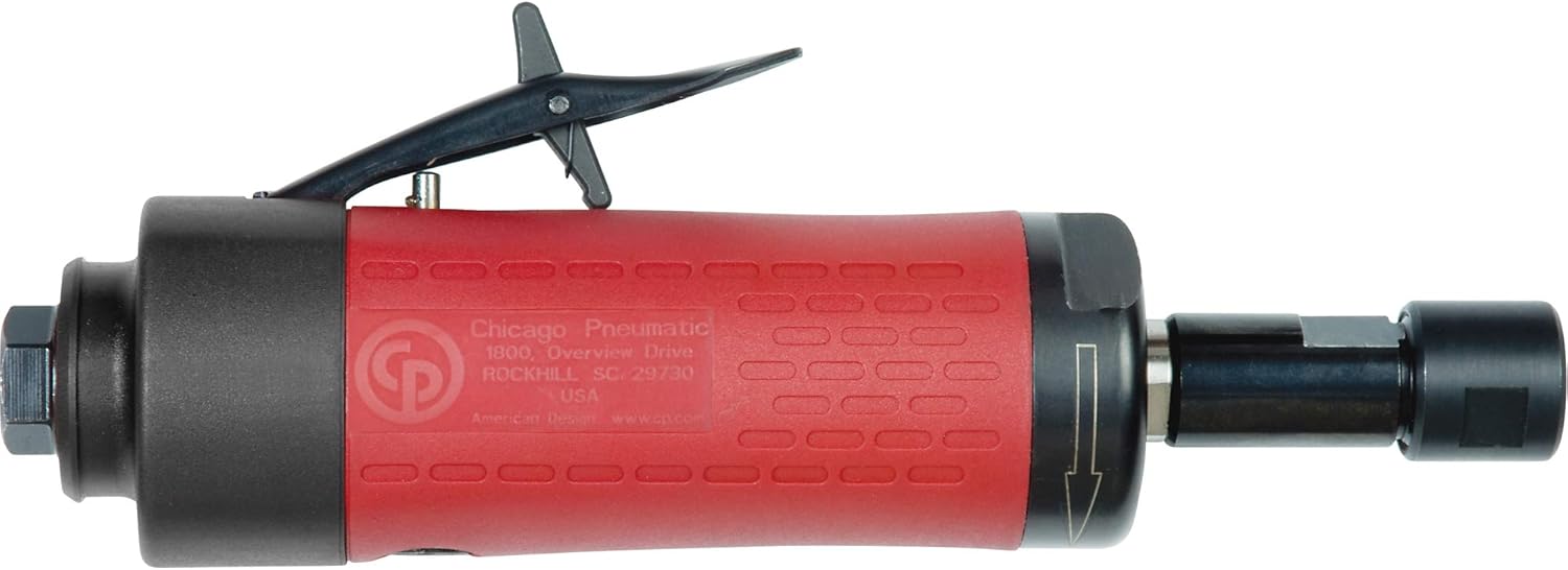 Chicago Pneumatic CP3000-518R - Air Die Grinder Tool, Welder, Woodworking, Automotive Car Detailing, Stainless Steel Polisher, Straight, Rear Exhaust, 1/4 Inch (6 mm), 0.67 HP / 500 W - 18000 RPM