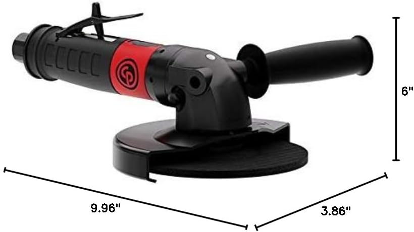 Chicago Pneumatic CP3550-120AB45 - Air Grinder Tool, Welder, Woodworking, Automotive Car Detailing, Stainless Steel Polisher, Right Angle Grinder, 4.5 Inch (115 mm), 1.48 HP / 1100 W - 12000 RPM