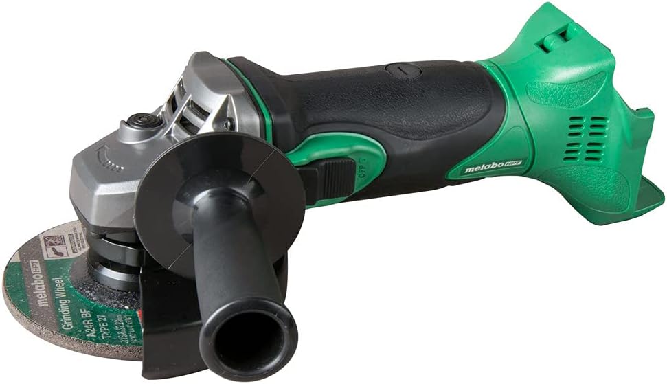 Metabo HPT 18V MultiVolt 4-1/2-Inch Cordless Angle Grinder | Slide Switch w/Lock-On | Tool Only - No Battery | Lifetime Tool Warranty | G18DSL2Q4
