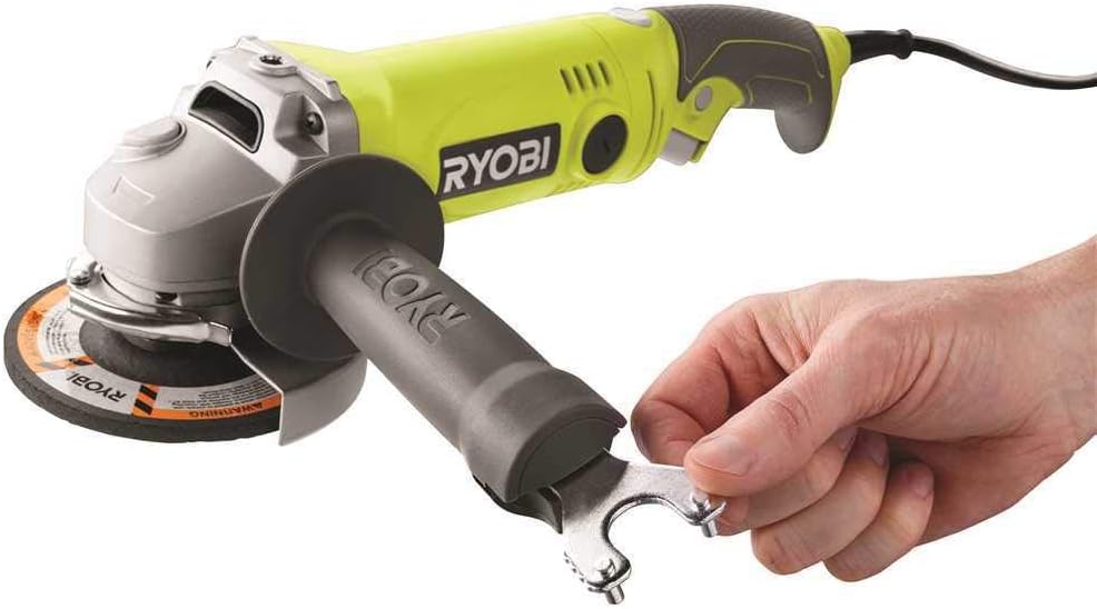 Ryobi AG454 7.5 Amp 120V AC 11,000 RPM Corded Angle Grinder w/ Rear Rotating Handle