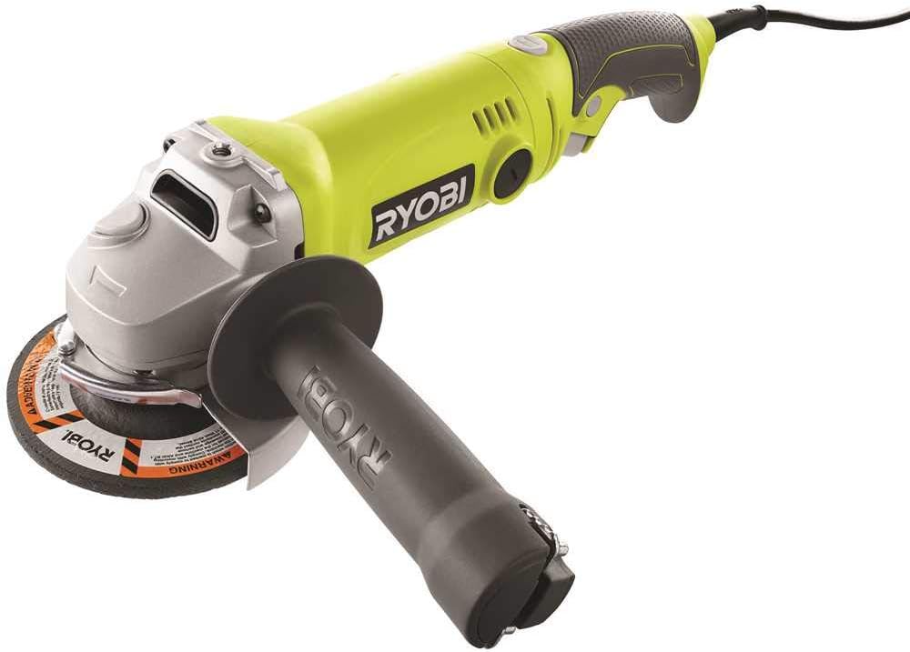 Ryobi AG454 7.5 Amp 120V AC 11,000 RPM Corded Angle Grinder w/ Rear Rotating Handle
