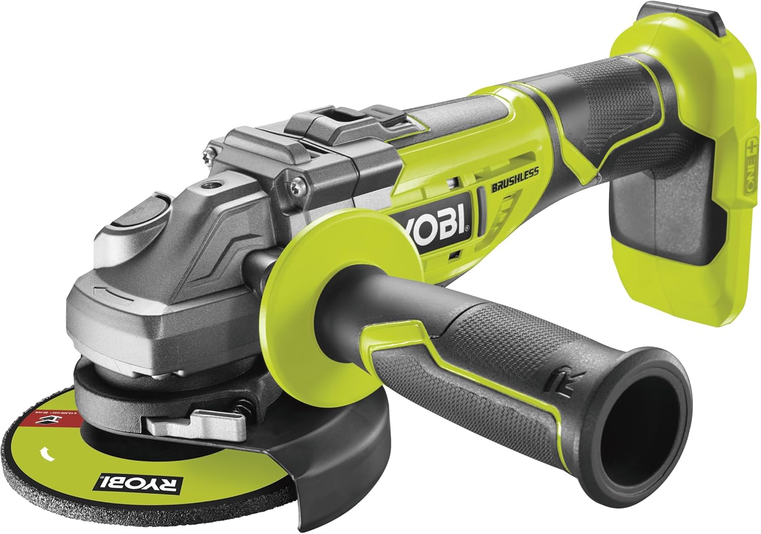 Ryobi R18AG7-0 18V ONE+ Cordless Brushless Angle Grinder (Body Only), Hyper Green