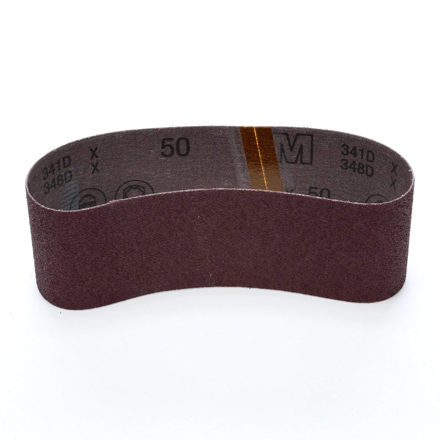 3M Cloth Belt 341D, Aluminum Oxide, 3 Width x 21 Length, 50 Grit, Brown (Pack of 25)