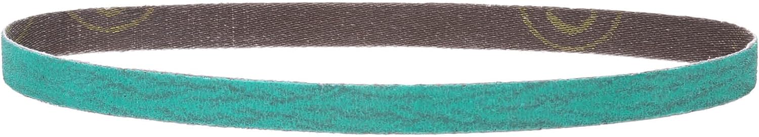 3M Green Corps Abrasive File Belt 36518, 80 Grit, Spot Weld Removal, Resin Bonded, 1/2 in x 18 in (12.7 mm x 457.2 mm), 20 Belts/Carton