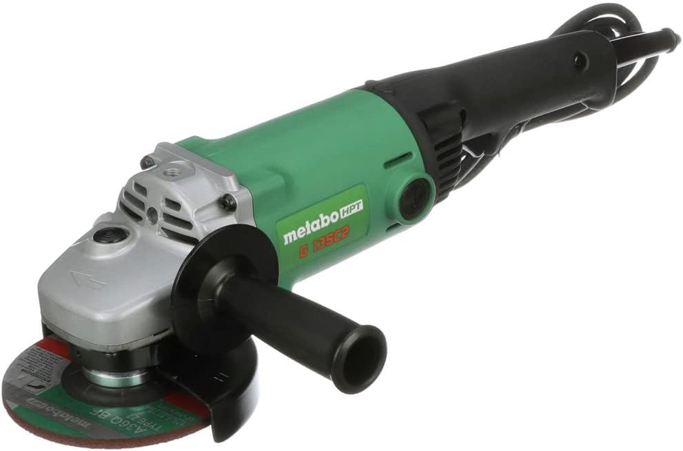 Metabo HPT Angle Grinder, 5-Inch, 11-Amp Dust-Resistant Motor, Trigger Lock-On, 10,000 RPM, Compact  Lightweight Design, 1-Year Warranty (G13SC2)