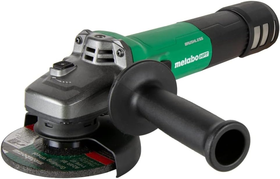 Metabo HPT Angle Grinder | 5-Inch | 12 Amp | Slide Switch | AC Brushless Motor | 3-Position Side Handle | 6 Speed Settings | G13VE2