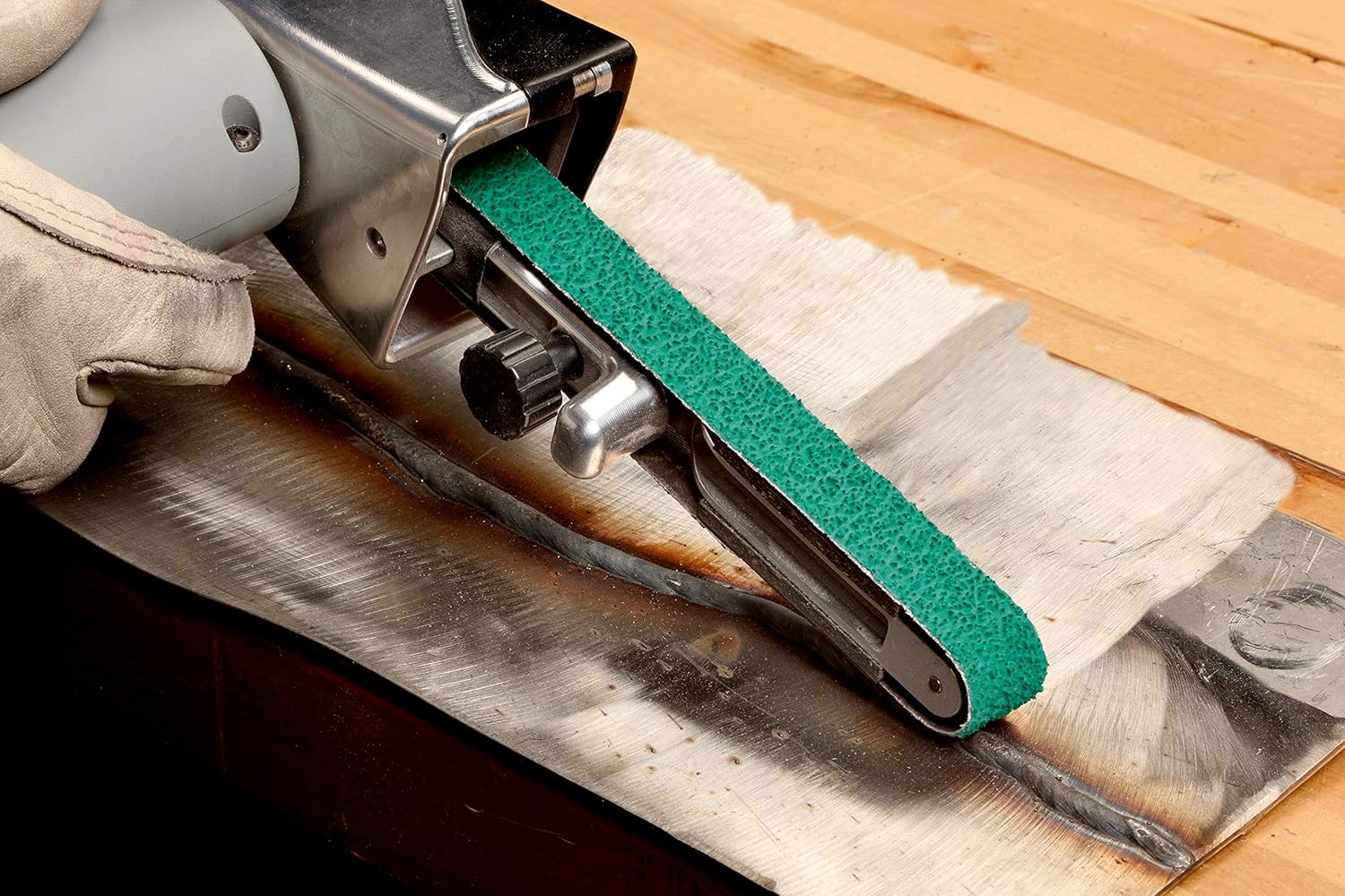 3M 27648 Cloth Belt 577F, 6 x 60, 36 YF-Weight, Alumina Zirconia, Green