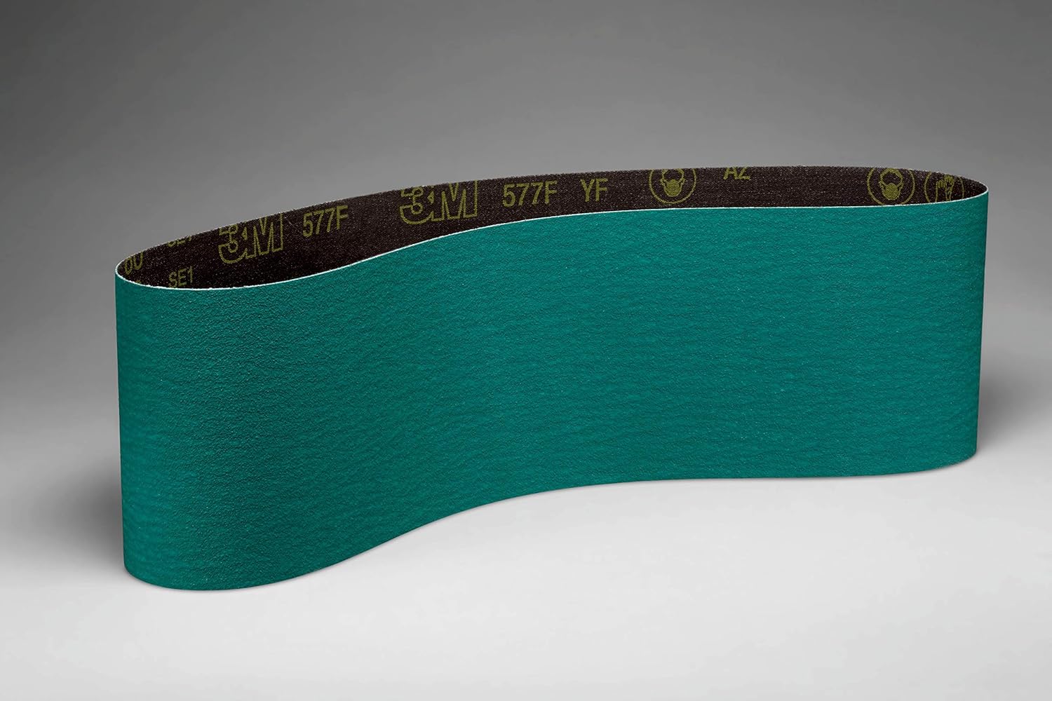 3M 27648 Cloth Belt 577F, 6 x 60, 36 YF-Weight, Alumina Zirconia, Green