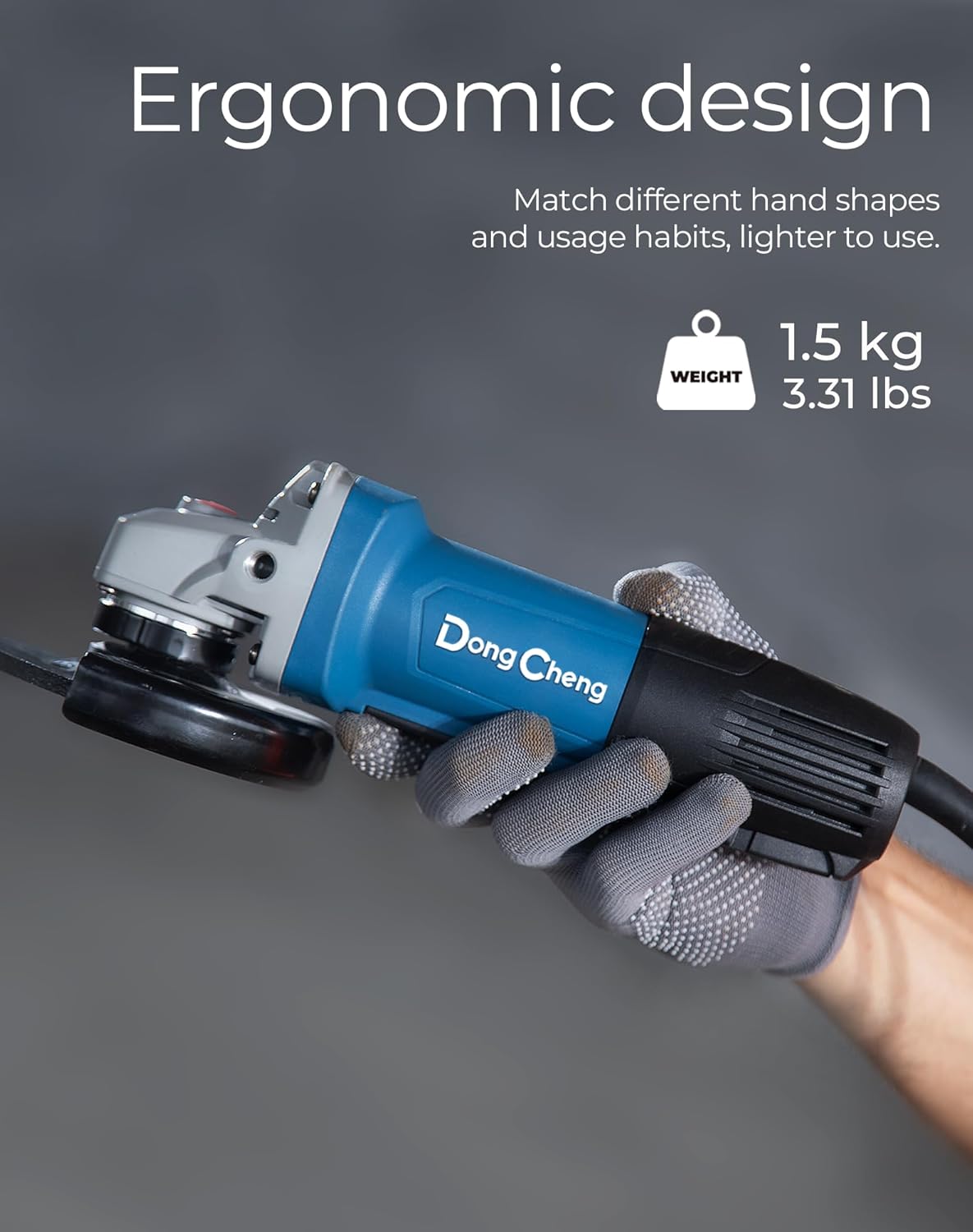 DongCheng Angle Grinder 4-1/2 inch 6.7-Amp Paddle Switch Cut off Tool 11800RPM Electric Grinder Power Tools with Cutting  Grinding Wheels, Auxiliary Handle for Metal  Rust Removal (Renewed)