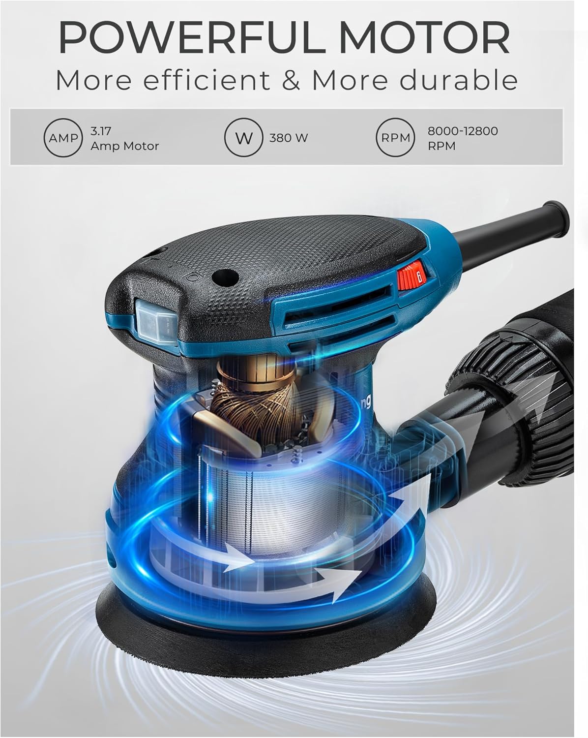 DongCheng Angle Grinder 4-1/2 inch 6.7-Amp with Paddle Switch, 5-Inch Random Orbital Sander 380W