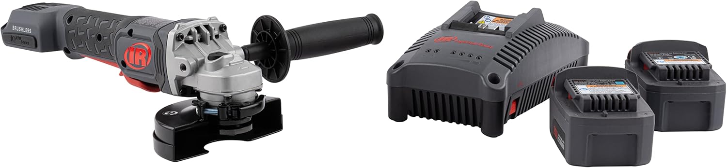 Ingersoll Rand G5351-K22-20V Cordless Angle Grinder and Cut-off Tool, 2 Battery Kit, 8000 RPM, 1HP, 4.5 Wheel
