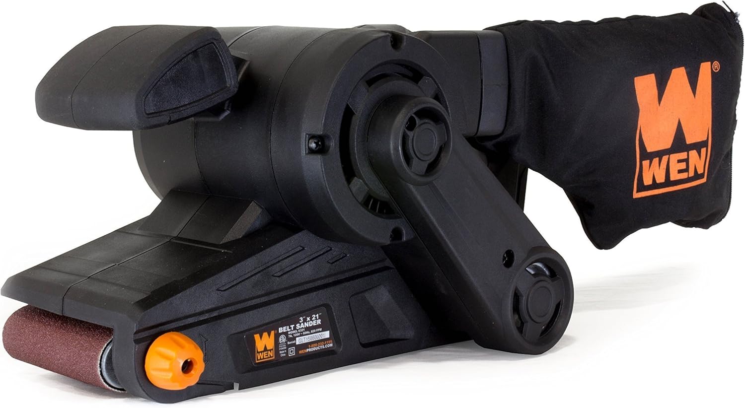 WEN 6528 3.8-Amp Electric Hand Planer, 2-3/8-Inch  6321 7-Amp 3 in. x 21 in. Corded Belt Sander with Dust Bag , Black
