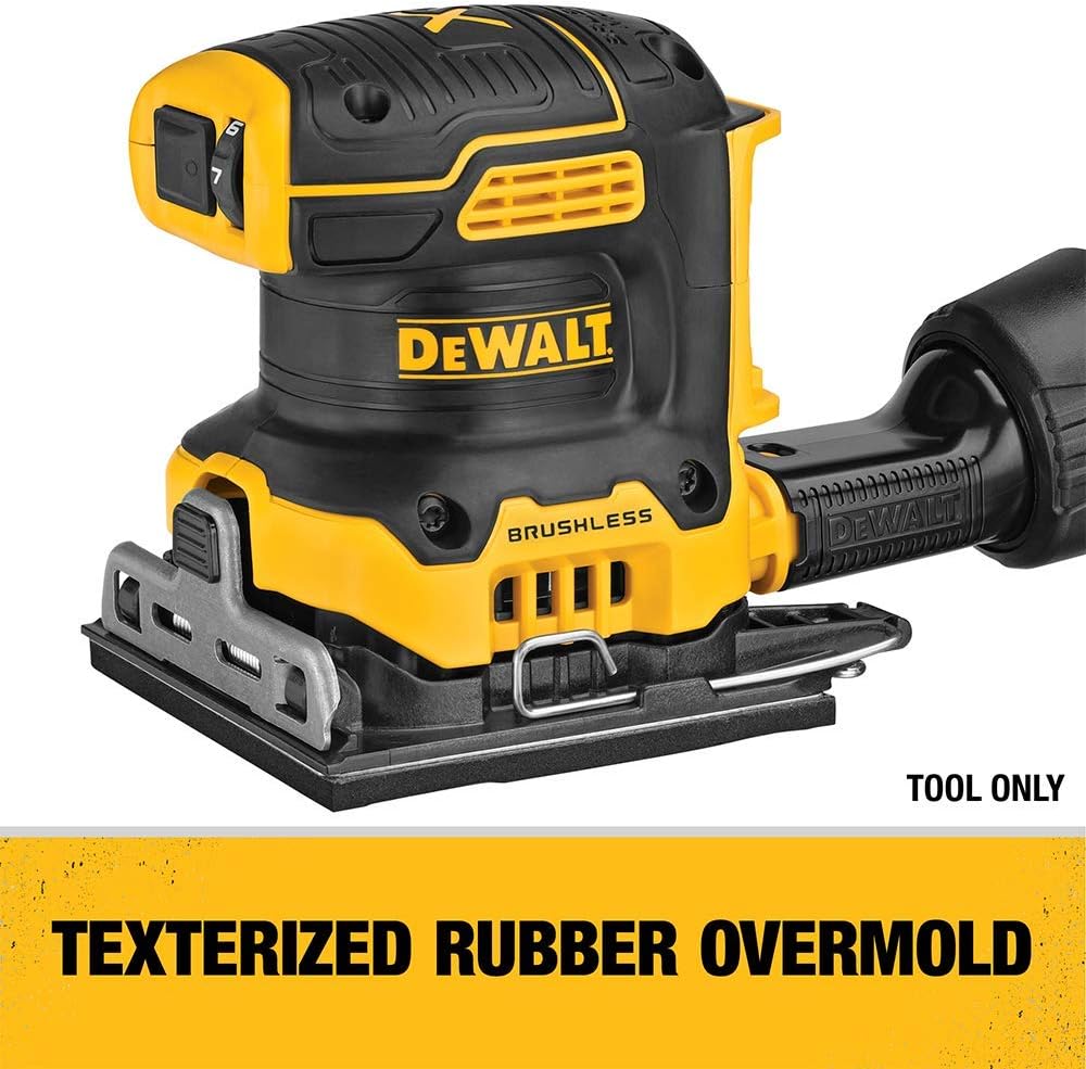 Dewalt DCW200BR 20V MAX XR Brushless Lithium-Ion 1/4 Sheet Cordless Variable Speed Sander (Tool Only) (Renewed)