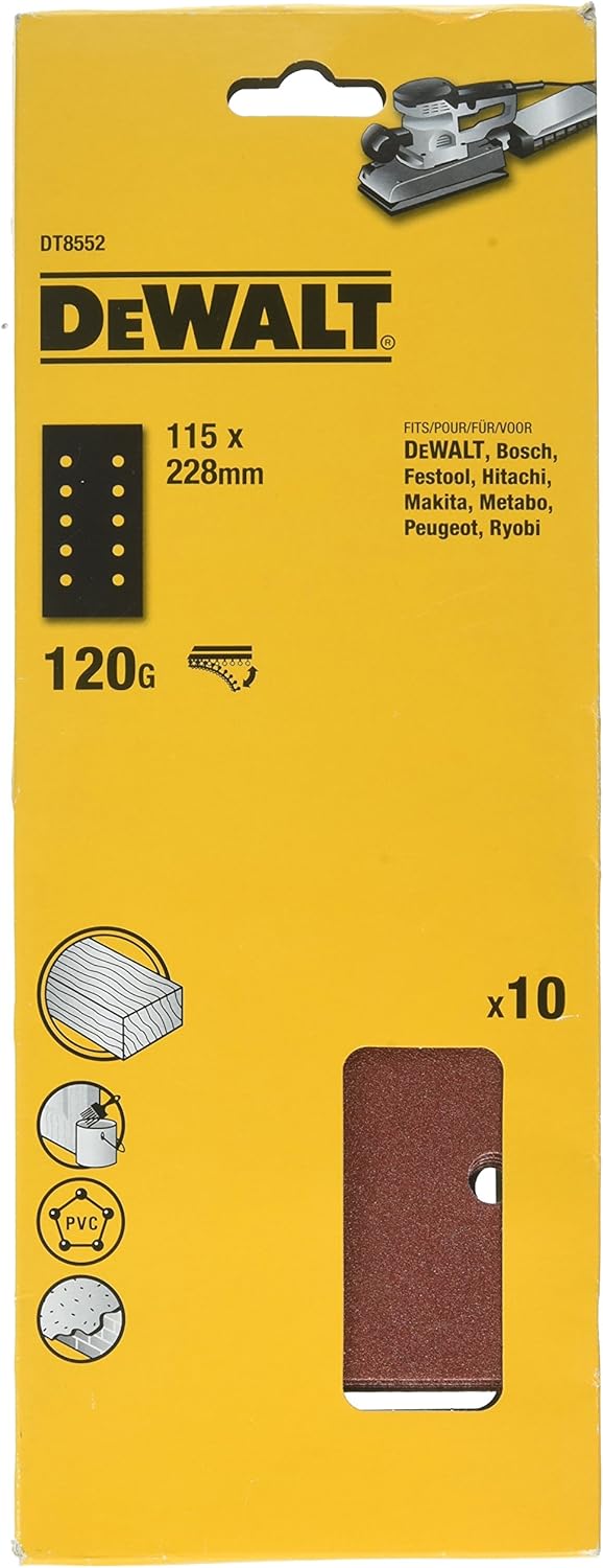 Dewalt DT8552-QZ Quater sheet sanding belt 4.53x23.15 K120 (10 Piece)