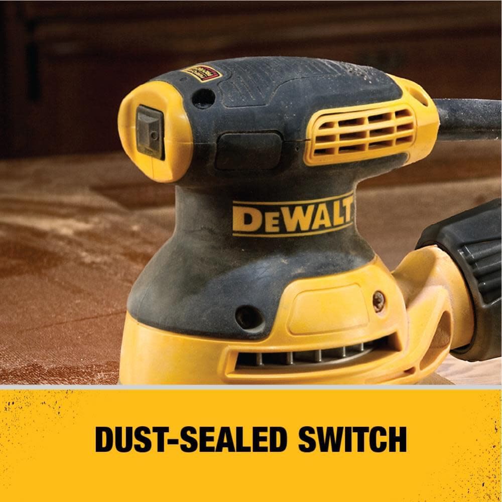 DEWALT Orbital Sander Kit, 5 inch, 3 amp, Corded, 12,000 OPM (DWE6421K)