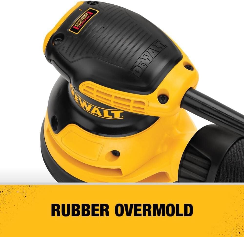 DEWALT Orbital Sander Kit, 5 inch, 3 amp, Corded, 12,000 OPM (DWE6421K)