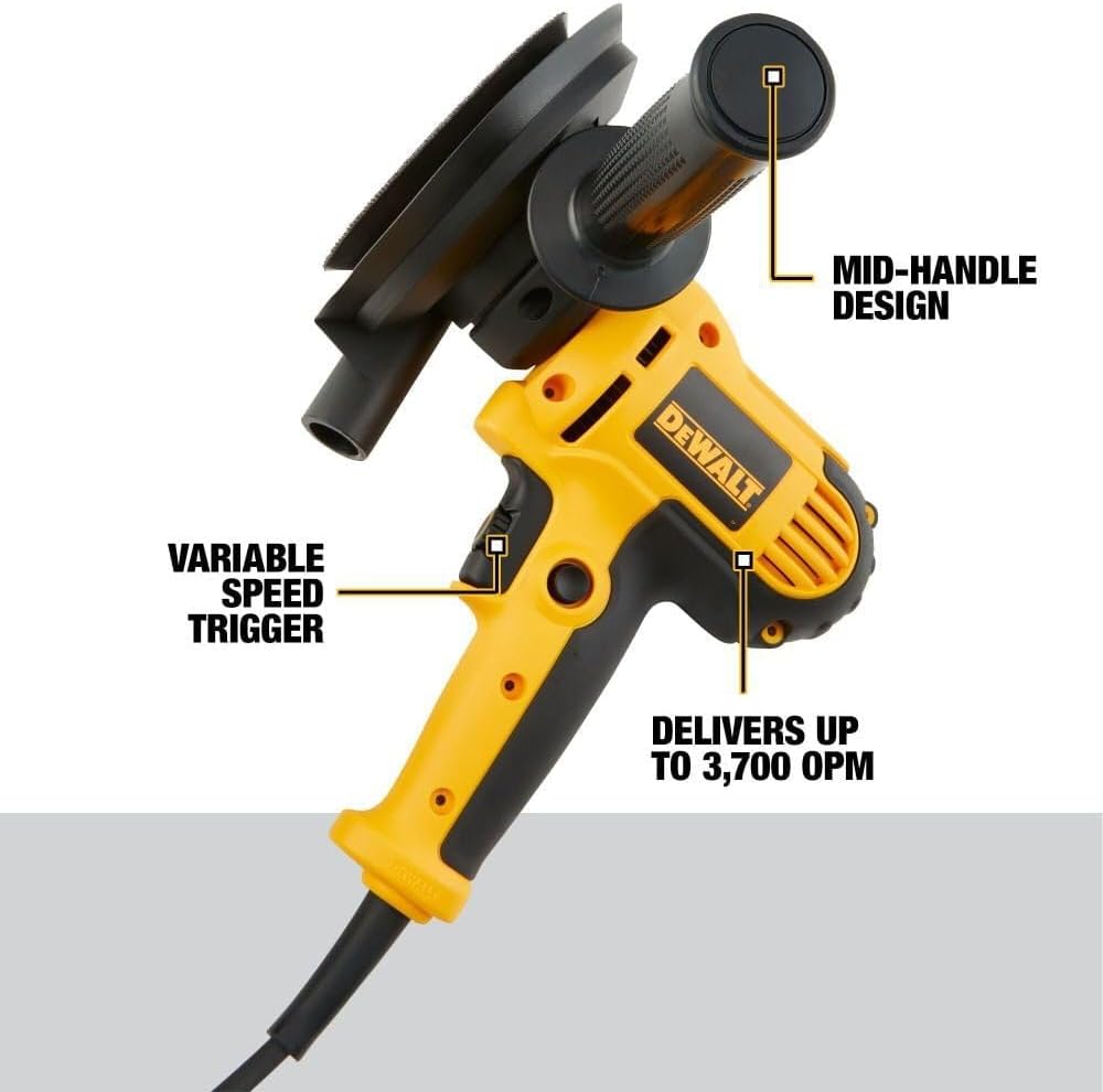 DEWALT Rotary Sander, Variable Speed, Dust Shroud, 5-Inch (DWE6401DS)