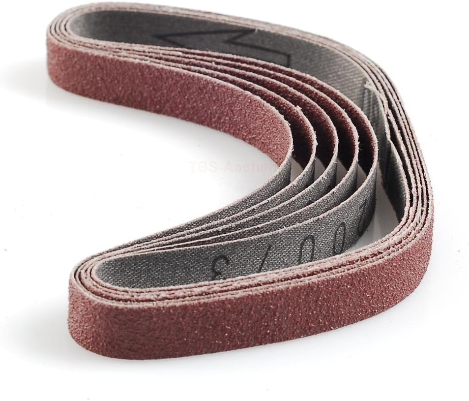 Proxxon 28582 Replacement sanding belts for BSL 115/E, 13 x 13/32, 120 grit, 5 pcs. , Red