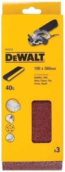 Dewalt DT3663-QZ K100 Sanding belt (3 Piece), 2.52 x 14.02