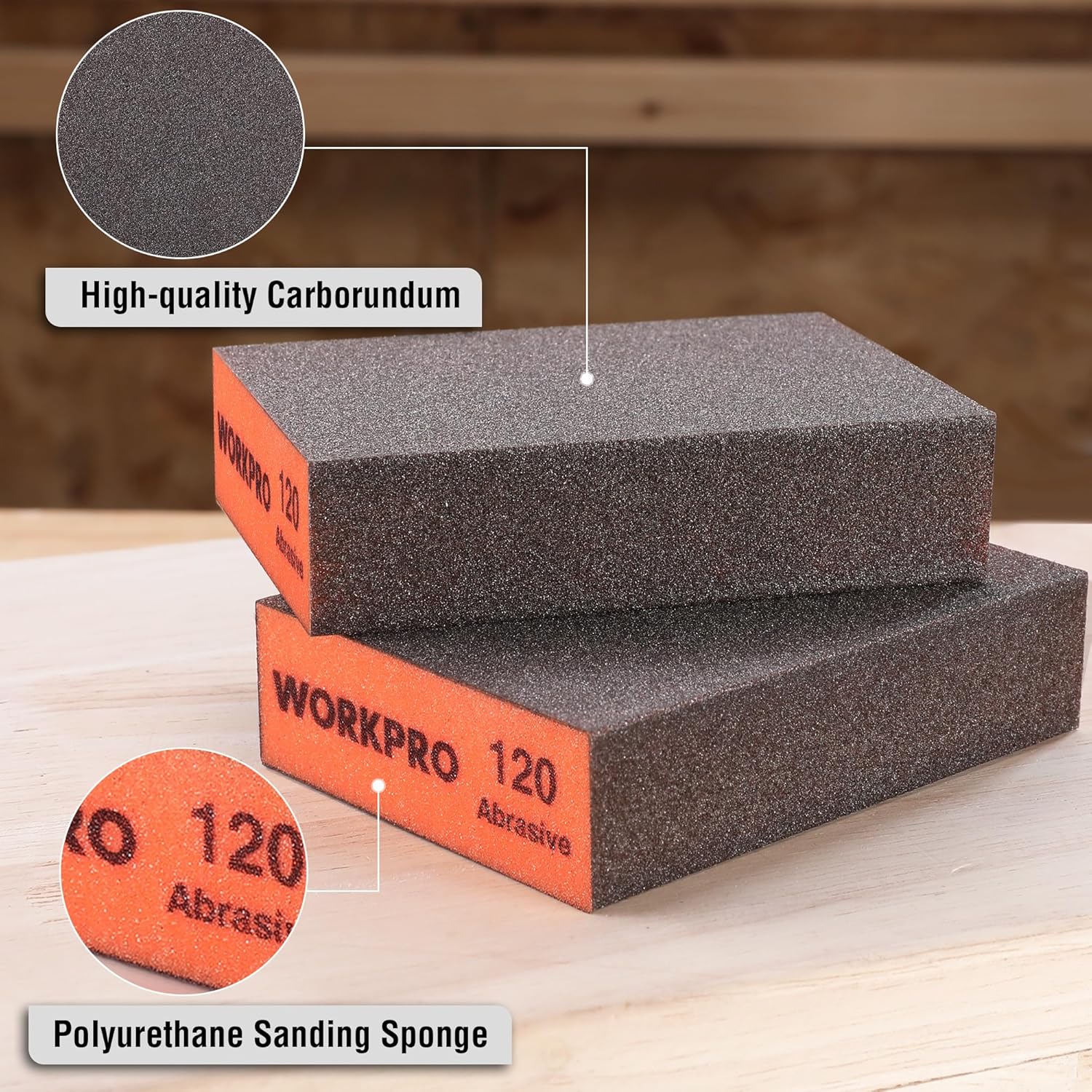 WORKPRO 20-Pack Flap Discs  WORKPRO 8-Piece Sanding Sponge Set